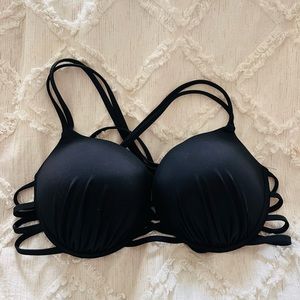 Black underwire bath suit top